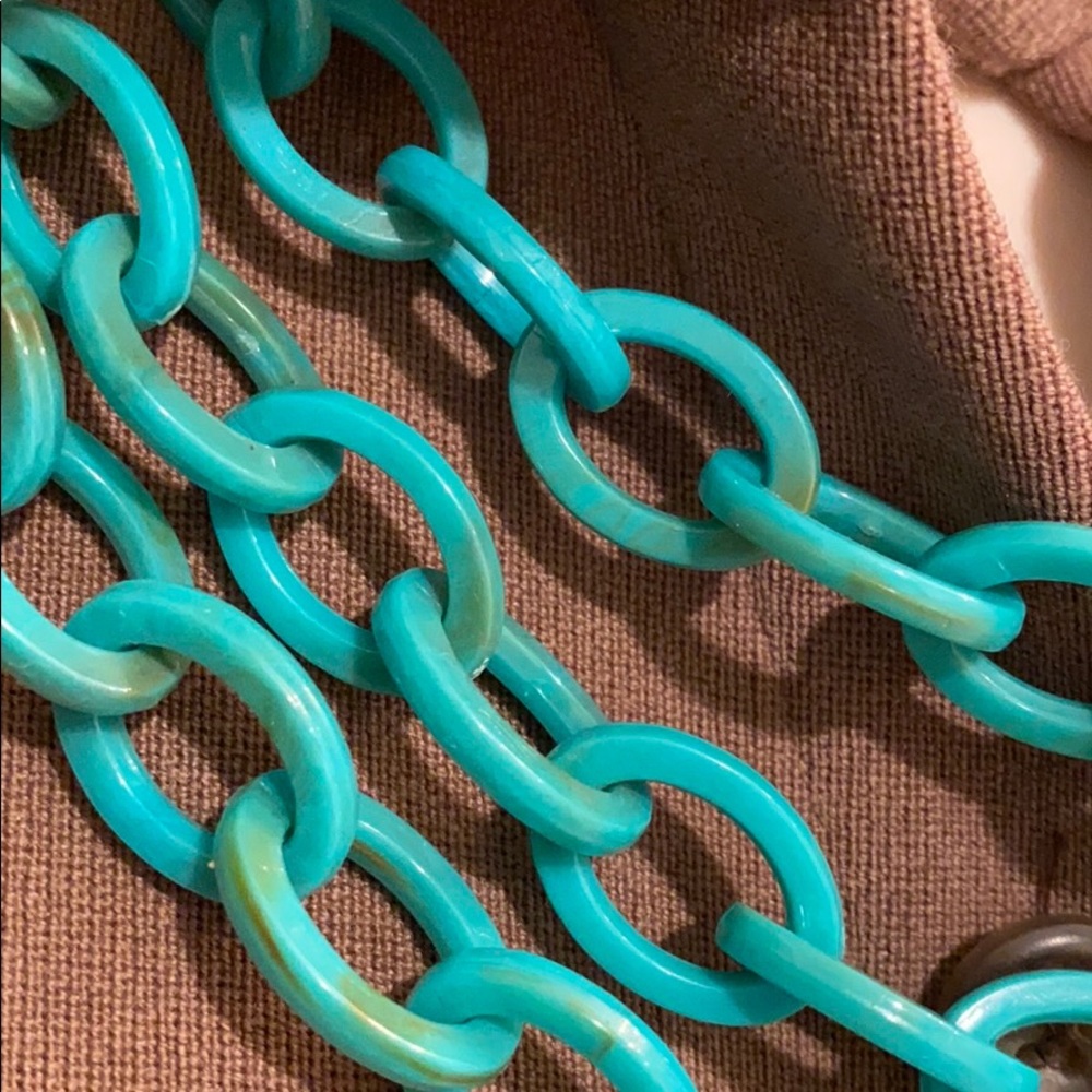 PANACEA TURQUOISE RESIN 3 STRAND NECKLACE FROM NEIMAN MARCUS NWT - Picture 9 of 13